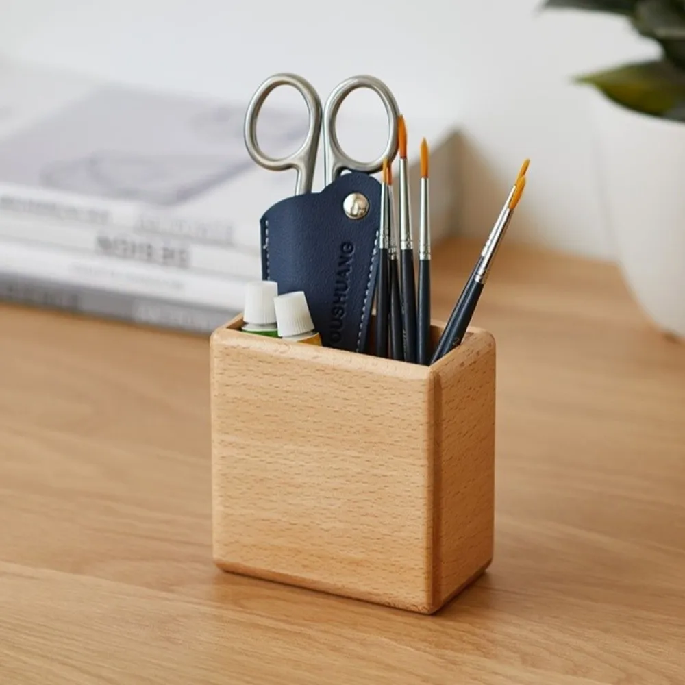 Wall-Mounted Storage Organizer Bamboo Wood Walnut Remote Control Holder Beech Wood No-Drill Multi-Use Organizer Home Use