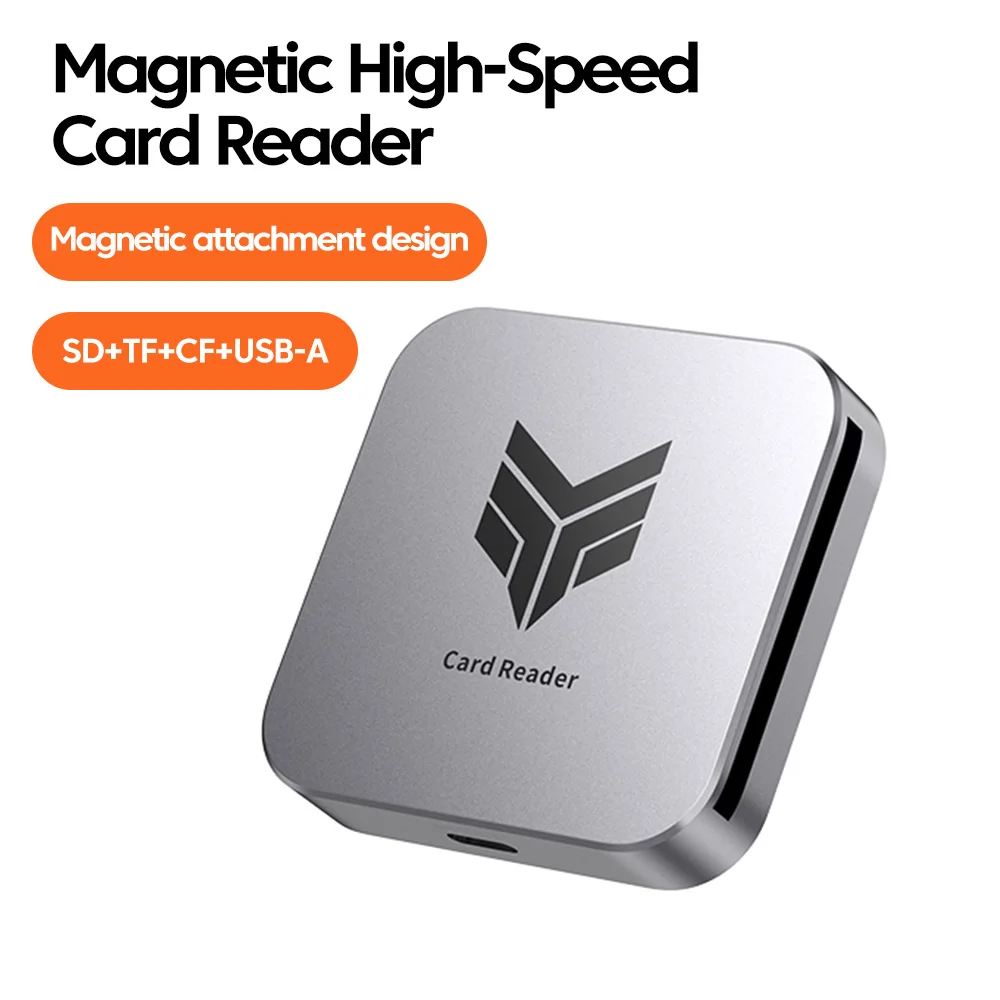 4 in 1 USB2.0 CF/ TF/SD Card Reader Adapter Magnetic Memory Card Reader Adapter For Macbook Tablet Mobile Phone