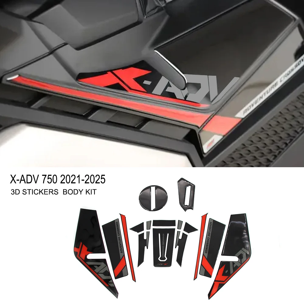 

Для Honda X-ADV 750 2021-2025 аксессуары для мотоциклов 3D наклейки комплект кузова наклейка из эпоксидной смолы защитный комплект наклеек