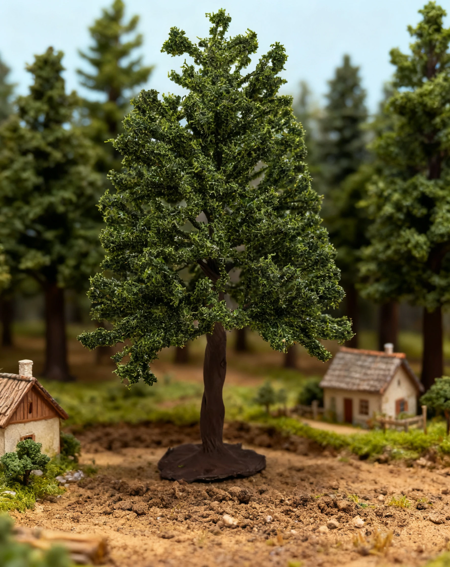 يمكن تخصيص النموذج المعماري المصنوع يدويًا لقطار شجرة الصنوبر والغابات والمواد المناظر الطبيعية المصغرة