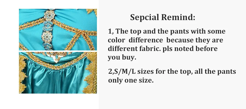 Frauen Bauchtanz Halloween Performance Kostüme Hosenanzug Aladdin Jasmin Prinzessin Dress Up Party Kleidung Tanzen Outfit – Detail 3