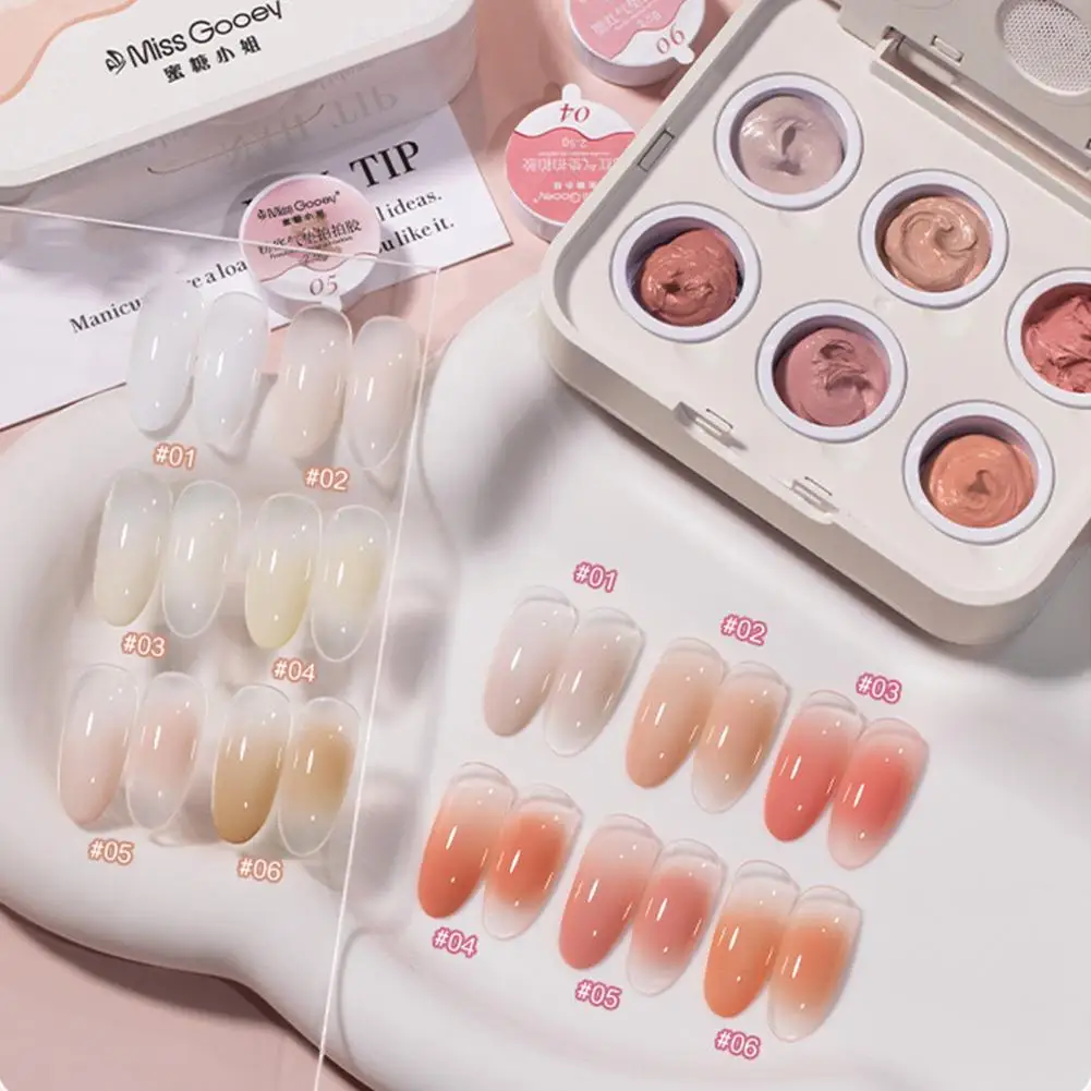 

Набор для маникюра с гель-лаком 6 цветов: розовый омбре-градиент, эффект румян и ауры, УФ/LED, с инструментами для нанесения