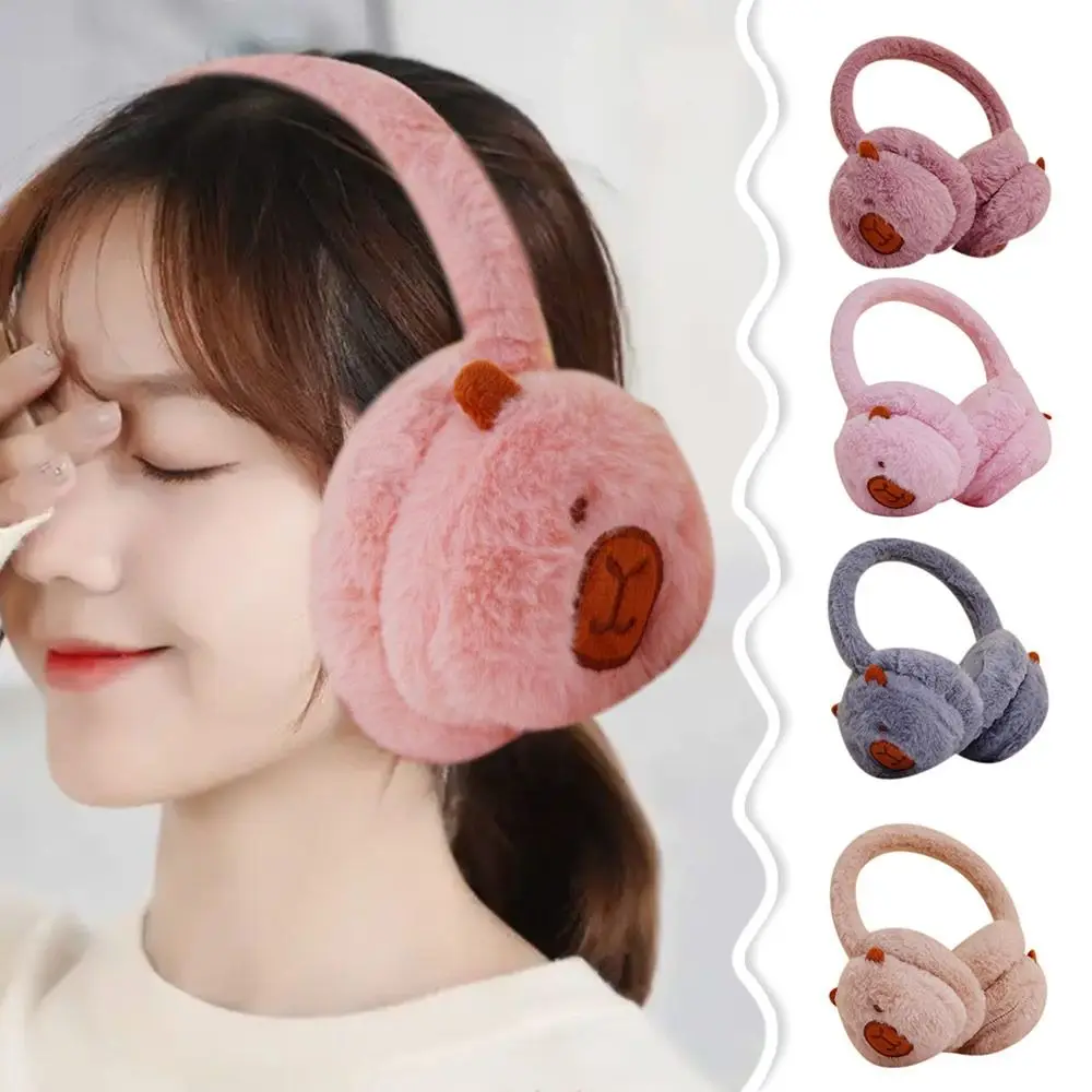ที่ปิดหูคาปิบาร่าน่ารัก อุ่น นุ่ม หนา ป้องกันความหนาว สำหรับฤดูหนาว