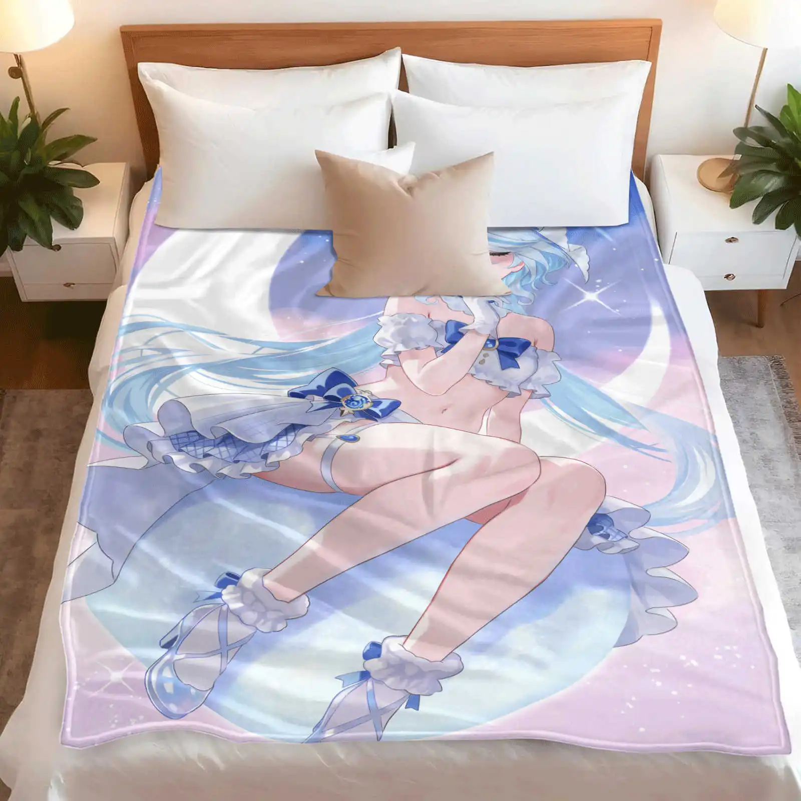 Honkai Star Rail Firefly  Blanket with Custom Flannel Design for Anime Fans Perfect for Sofa Bed and Home Decoration