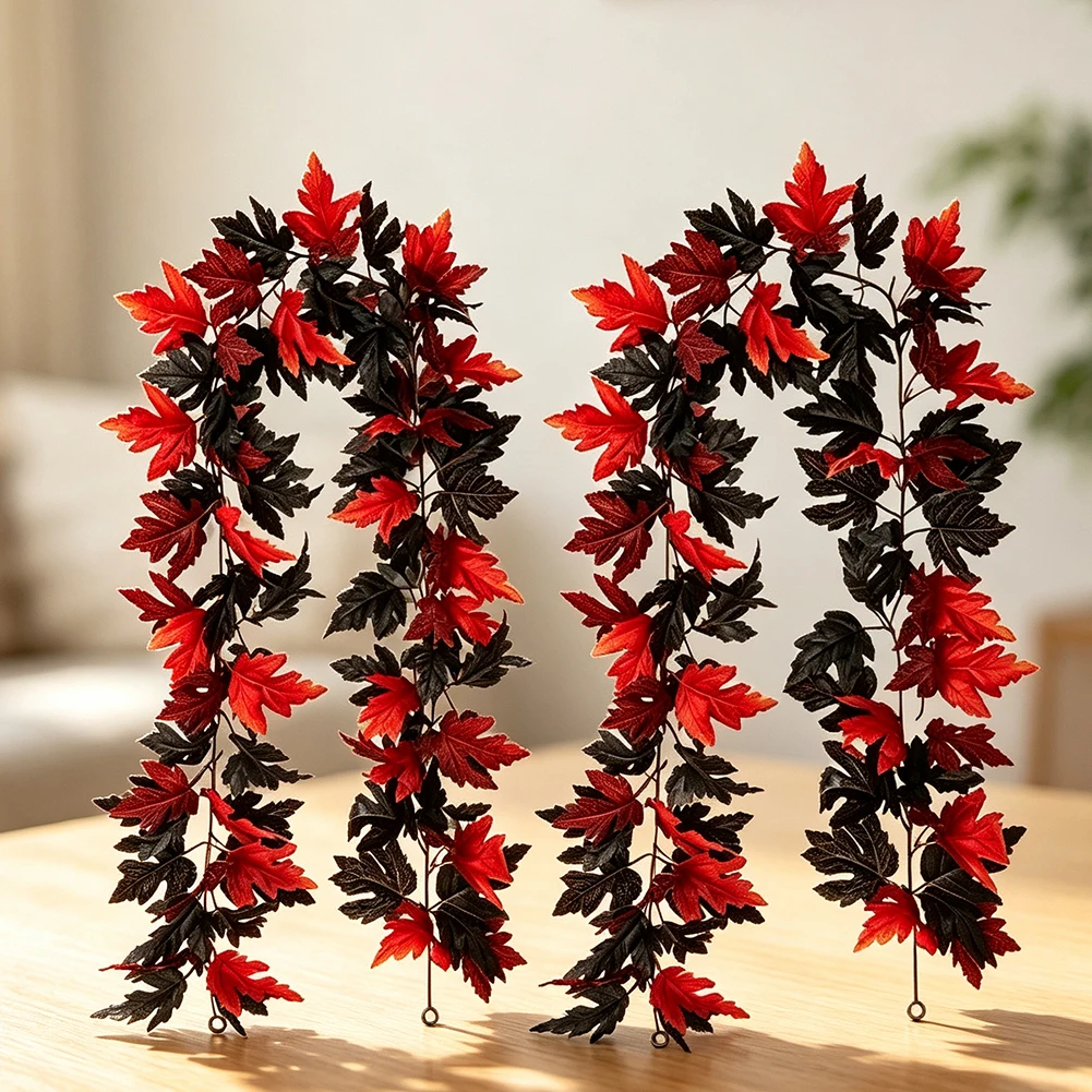 Synthetic Black Maple Vine Strips 175cm for Wall Art Table Centerpiece Shelf Styling and Wedding Arch Decoration