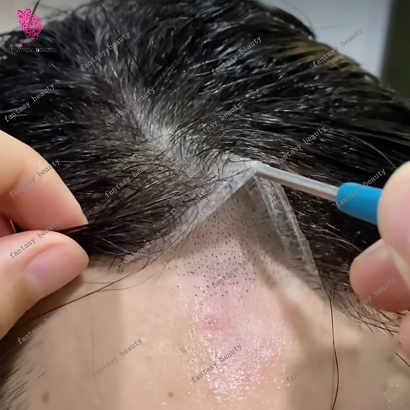 

Натуральная линия волос 0,02-0,03 мм, супер тонкая кожа, длина 90%, невидимый мужской парик 410 # 310 # Серые, светлые, коричневые мужские парики из человеческих волос