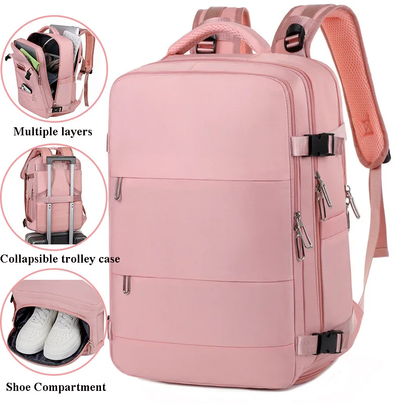 

Travel Backpack Airline Waterproof Simple Weekenders Girls Independent Shoe Bag Y2K Travelling New Large Capacity Casual Laptop