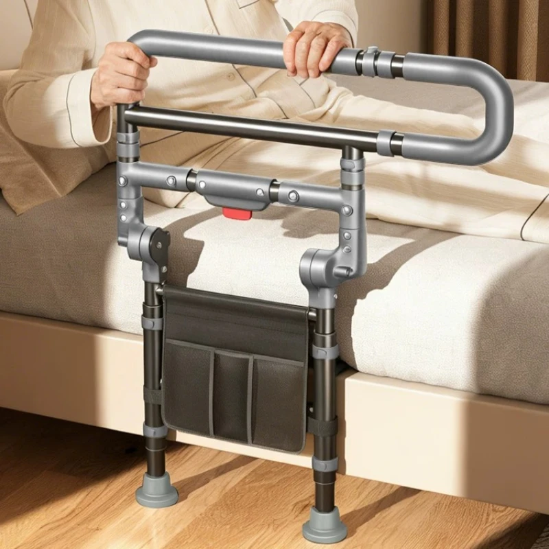 Bed Railing Elderly Assist Handle Anti-fall Bed Guard Folding Medical Bed Guardrail for Seniors and Children Fall Prevention