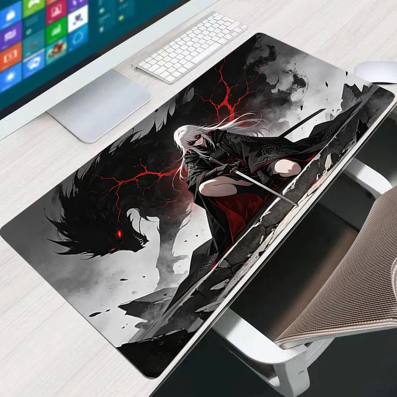 Rubber Mouse Pad Gamer Extended MousePads Cool Japanese Anime Mousepad Smooth Keyboard Pad Computer MausePad Non-Slip Gaming Pad