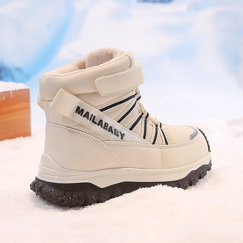 فو الفراء أحذية الشتاء للأطفال بولي Leather جلد الصبي الفتاة الثلوج الأحذية المضادة للانزلاق سميكة الدافئة المراهقين طفل أفخم الأحذية #3