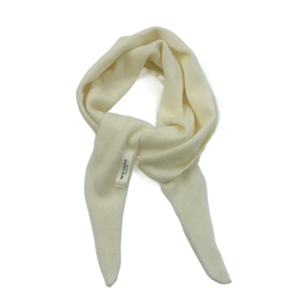 

Multicolor Shawl with Tie Short Triangular Shape Knitted Scarf Warm British Korean Style Wool Blend Scarf Winter