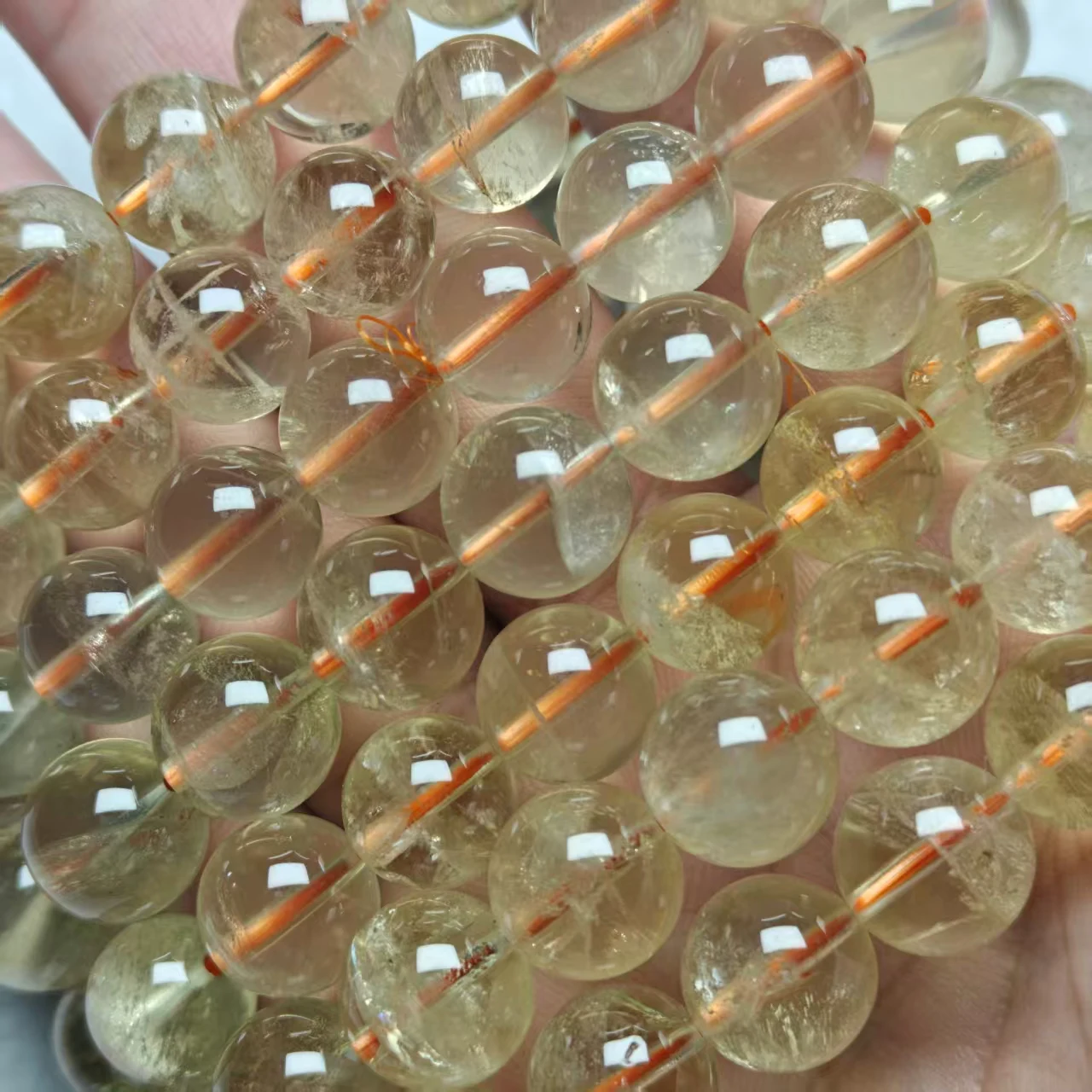 Zihan 8-15 مللي متر الطبيعية AA البرازيل سيترين السلس الجولة فضفاض الخرز مجوهرات DIY بها بنفسك اكسسوارات والأساور والخرز المطابقة #3