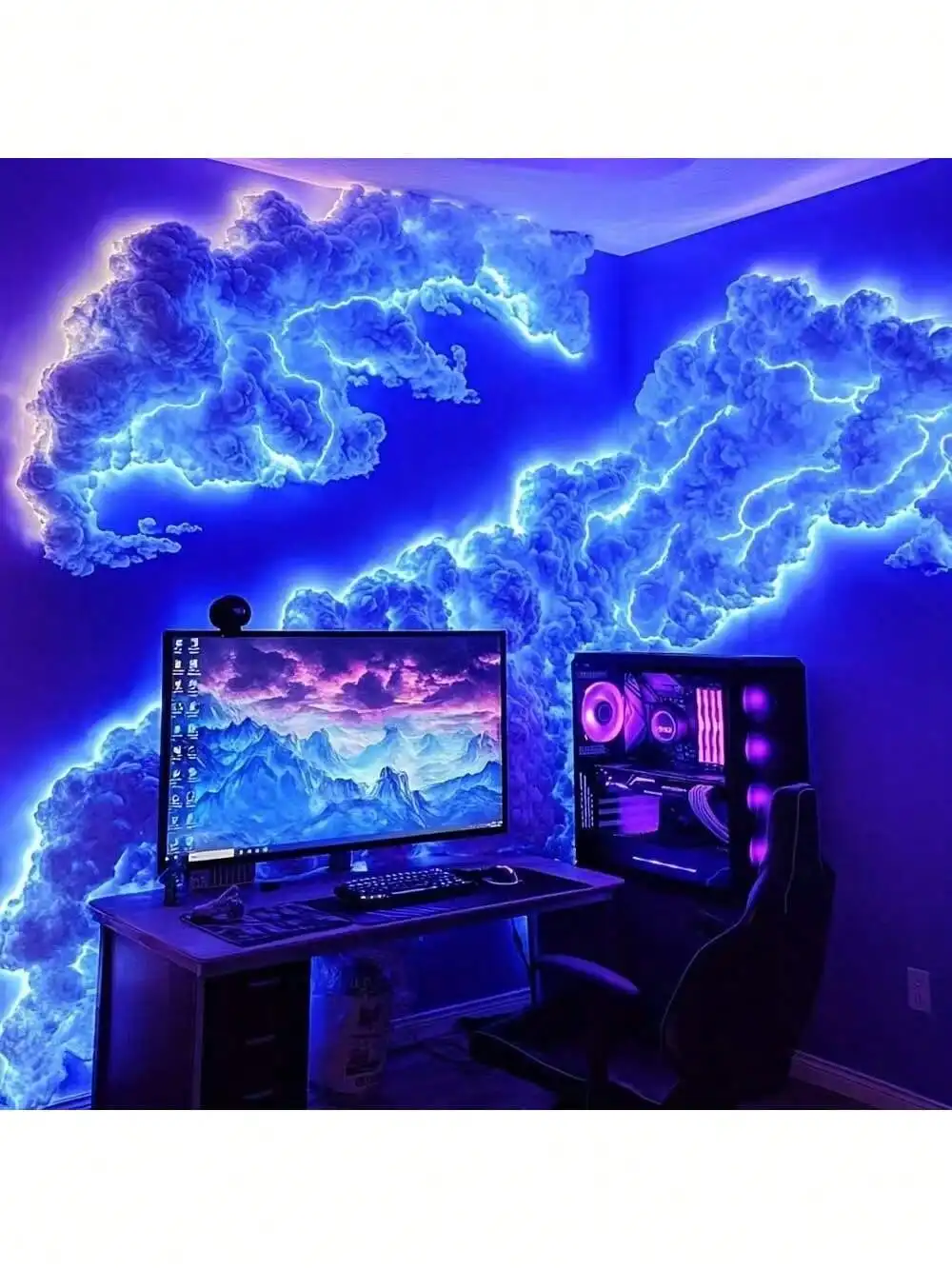 1Pc 3D Thundercloud LED Wall Light – Creative Color Atmosphere Night Light