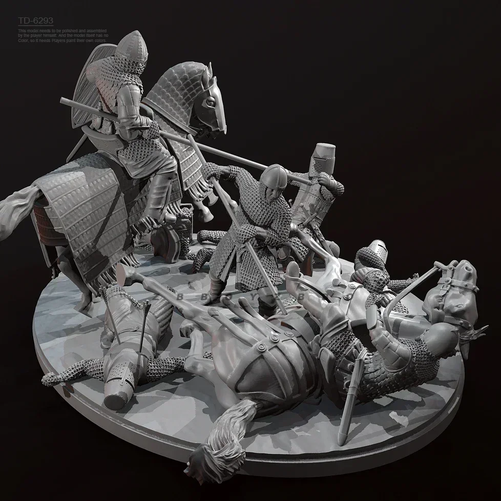 38mm  Resin model kits figure colorless and self-assembled（3D Printing ) Medieval Soldier TD-6293/3D