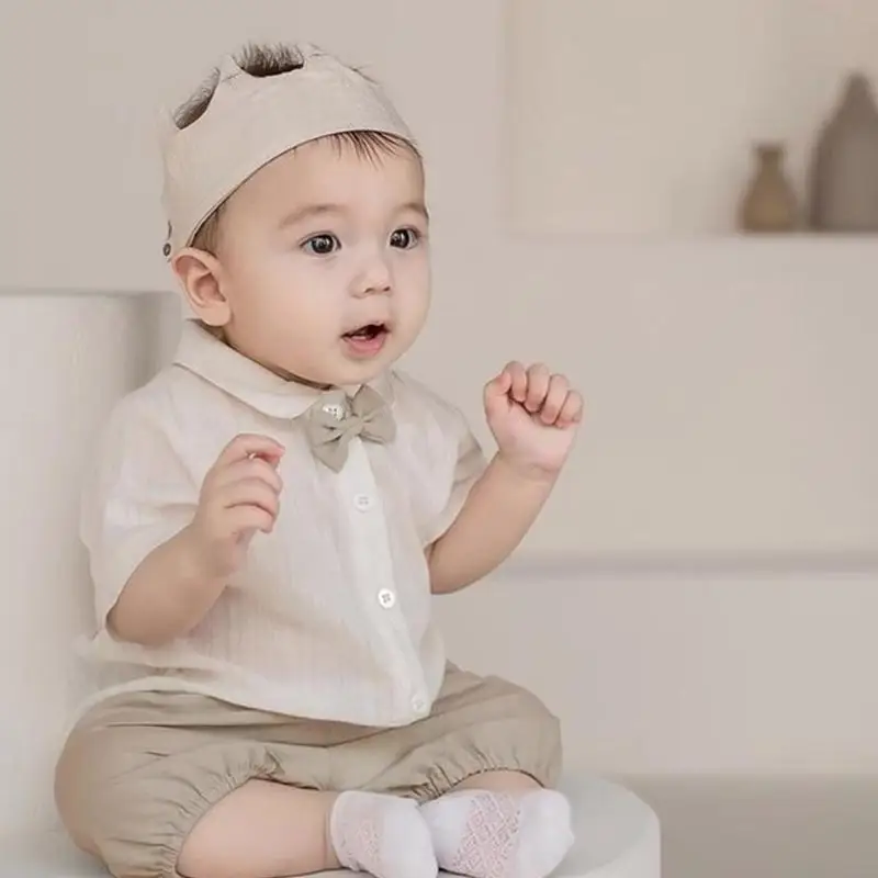 M89C قبعة حفلات أعياد الميلاد عصابة رأس لحفلات أعياد الميلاد للأولاد أو البنات قبعة مرنة للأطفال حديثي الولادة هدية