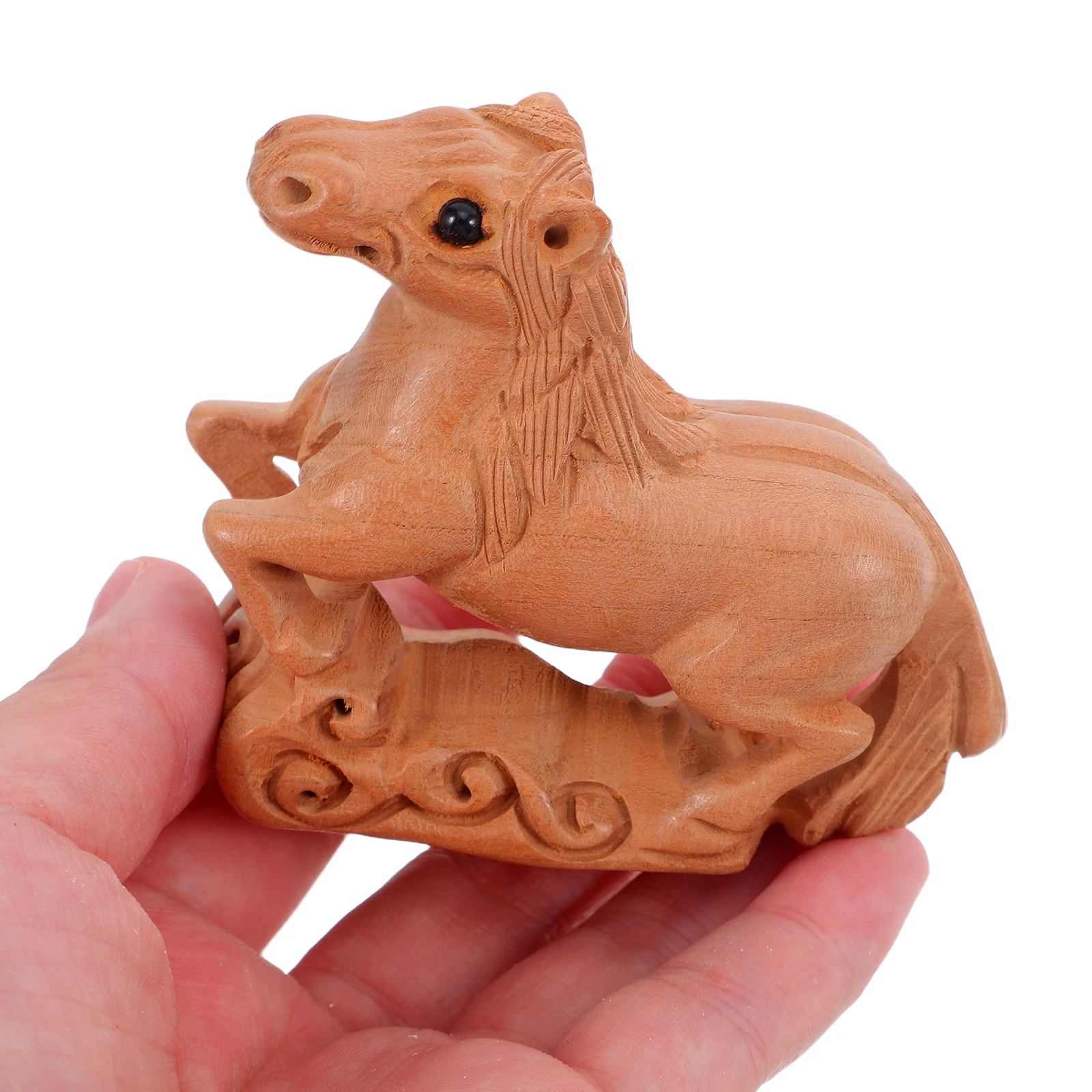 

Wooden Horse Statue Decorative Animal Table Ornament Sculpture Decorations for Bedroom Office