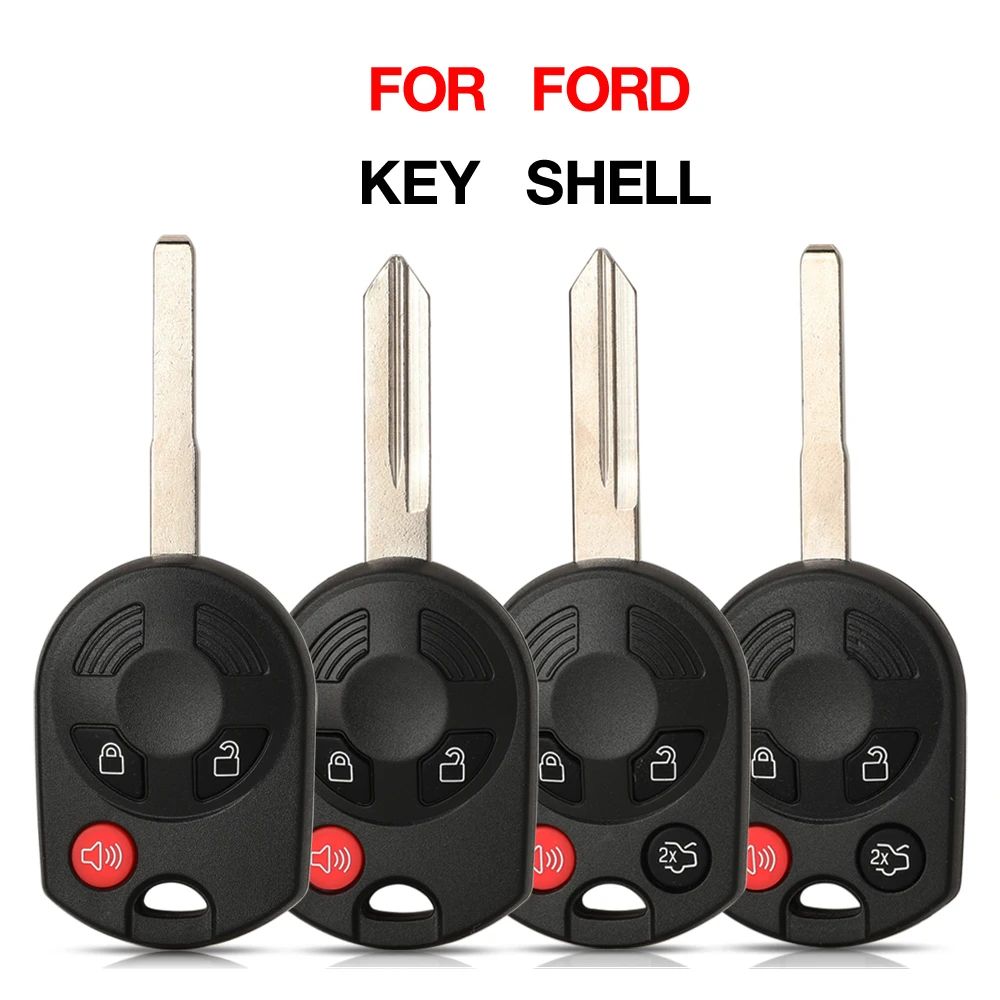 

jingyuqin 3/4 Button Remote Car Key Shell Fob For Ford C-Max Edge Escape Focus Lincoln Mazda Mercury Uncut FO38 HU101 Key Blade