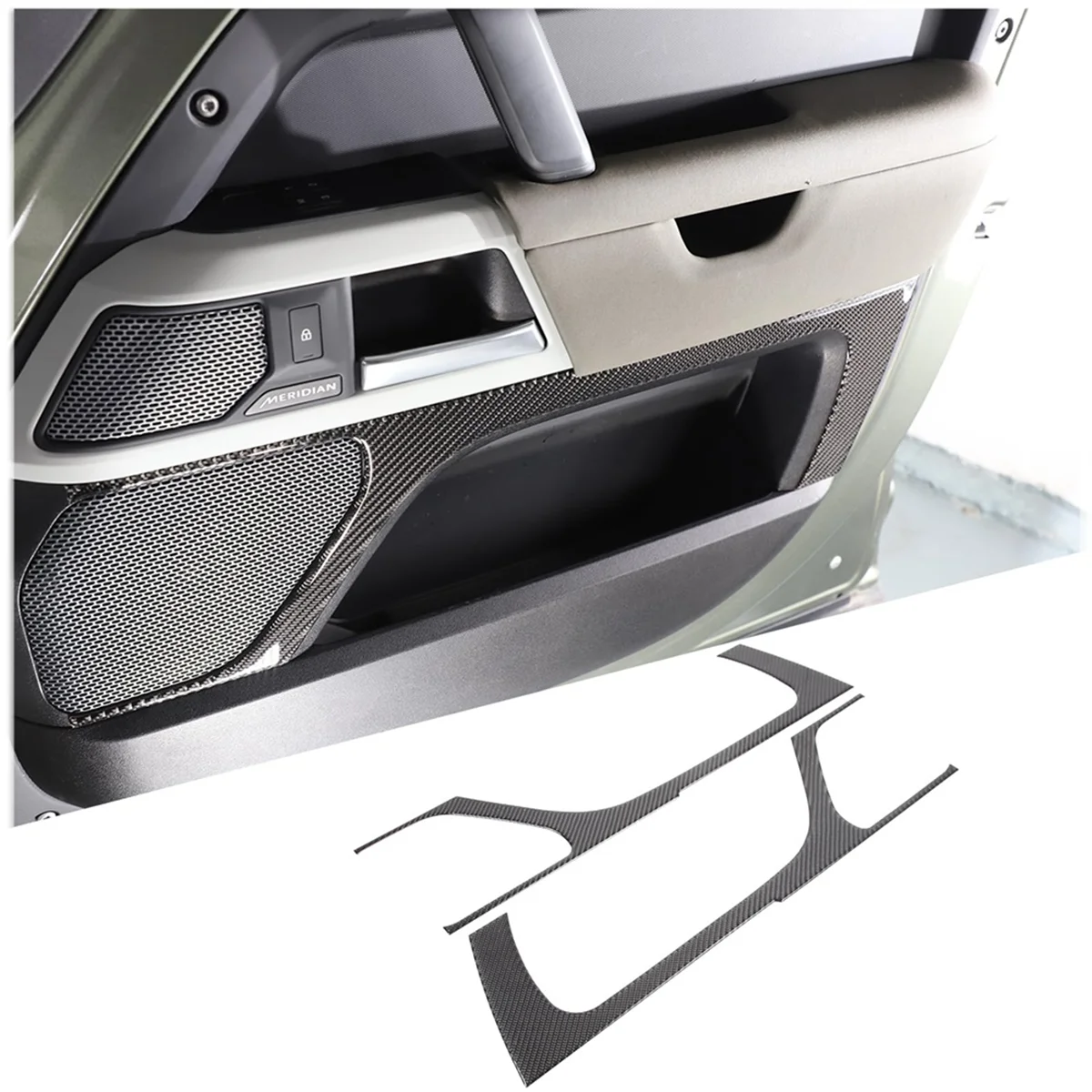 Carbon Fiber for Land Rover Defender 90 110 130 2020-2024 Front Door Audio Speaker Cover Trim Interior Accessories