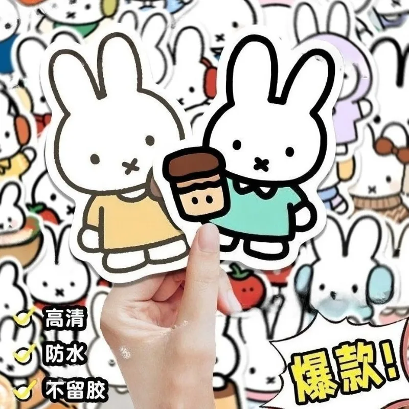 Miffy Rabbit Head Sticker High Color Value Cartoon Q Version Boys and Girls DIY Decorative Mobile Phone Case Bicycle Sticker view 2