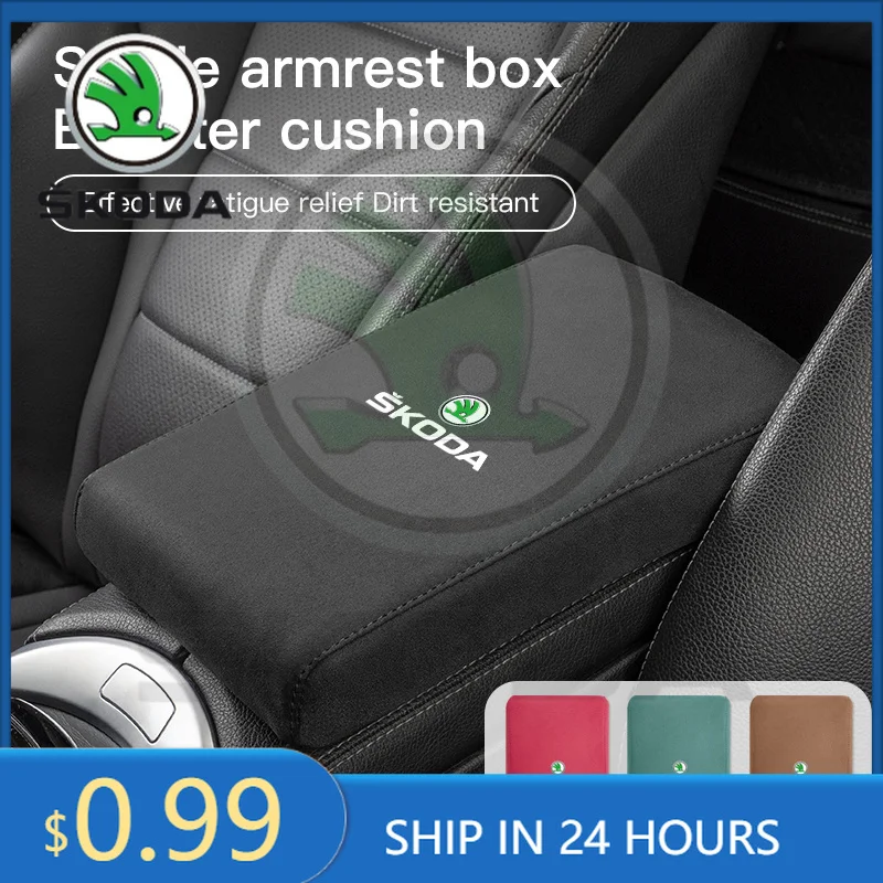 Skoda Car Sticker Car Interior Armrest Box Mat Center Console Accessories For Skoda Octavia Superb Kodiaq Rapid Karoq Fabia Yeti