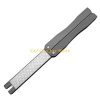 Q84C 400/600 Grit Double-Sided Pruners Stone or Sharpening Stone Garden Tool Sharpener Folding Pocket Diamond Knife Sharpener