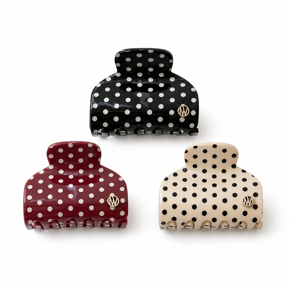 Cute Polka Dot Pattern Hair Claw Clip Strong Grip Rounded Shape Hair Jaw Clip Retro Style Claw Hair Clip Gifts