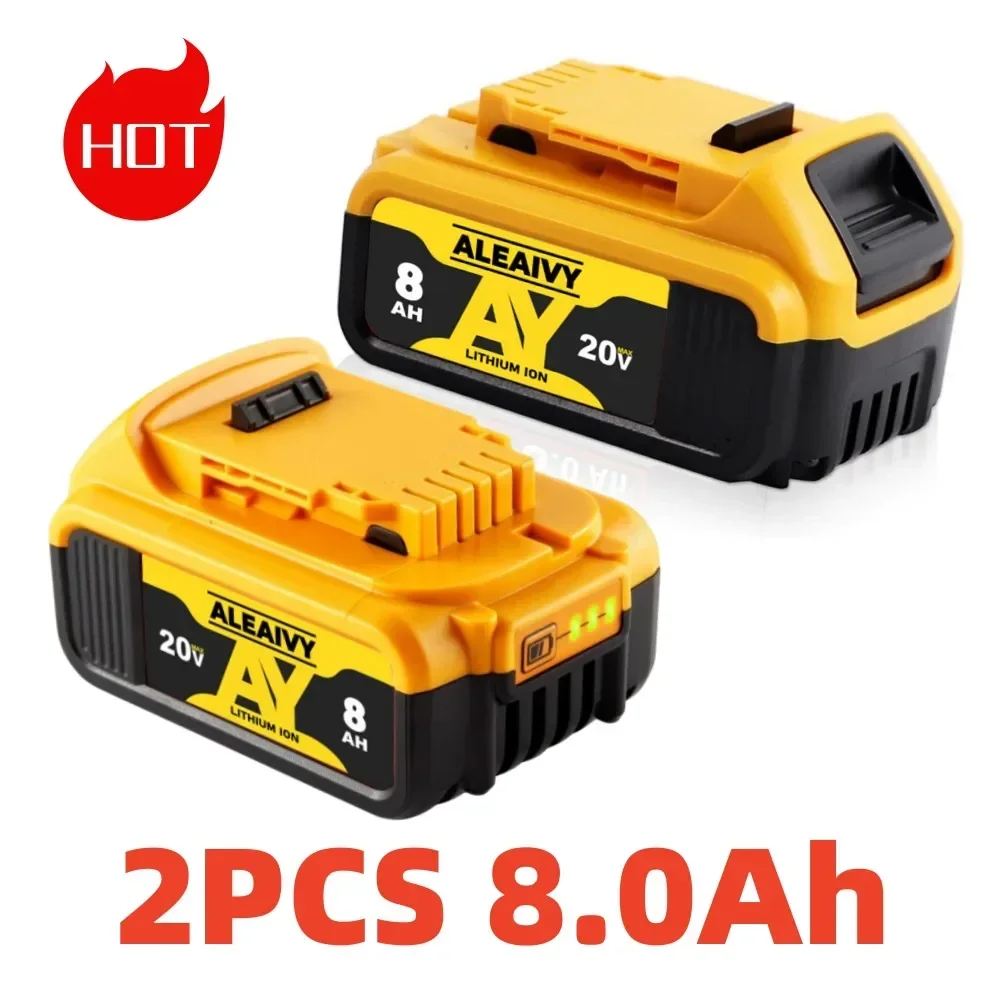 

Replacement 18V 20Volt 6.0Ah 8.0Ah DCB200 Lithium Battery for DeWalt DCB205 DCB200 DCB184 Power Tool Batteries DCB112 Charger