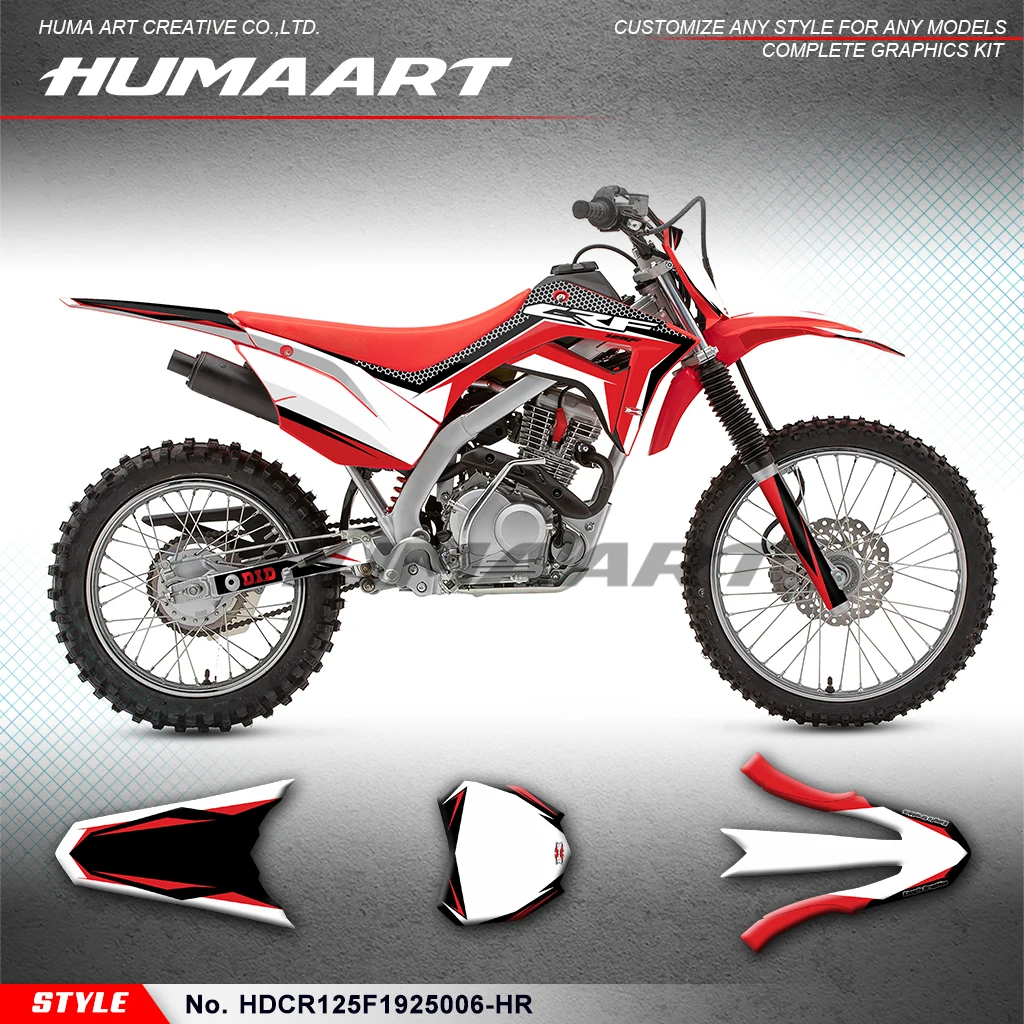 HUMAART Dirtbike Graphics Racing Sticker for Honda CRF 125 F 2019 2020 2021 2022 2023 2024 2025, HDCR125F1925006-HR