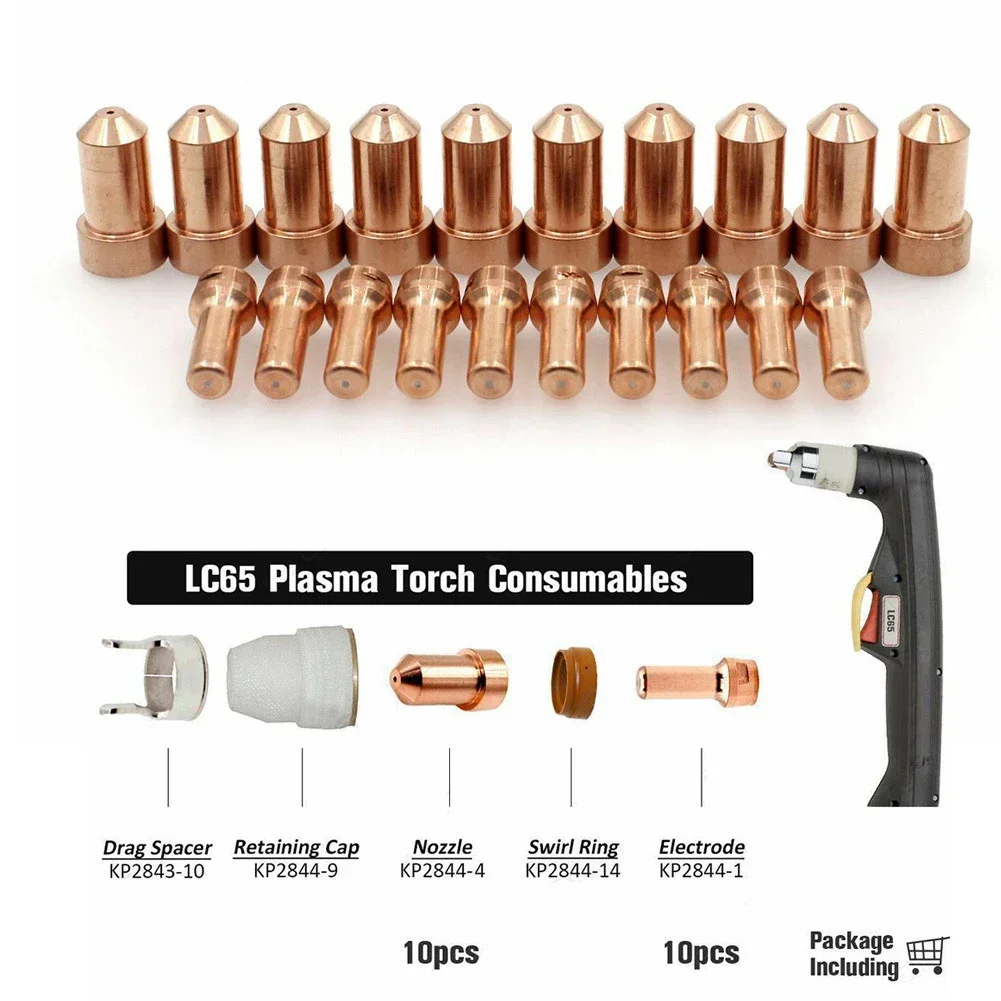 

20 шт. KP2844-1 электроды Plamsa KP2844-4 насадки 1,0 мм для Tomahawk 1000 LC65 электрод и насадка инструмент для плазменной резки