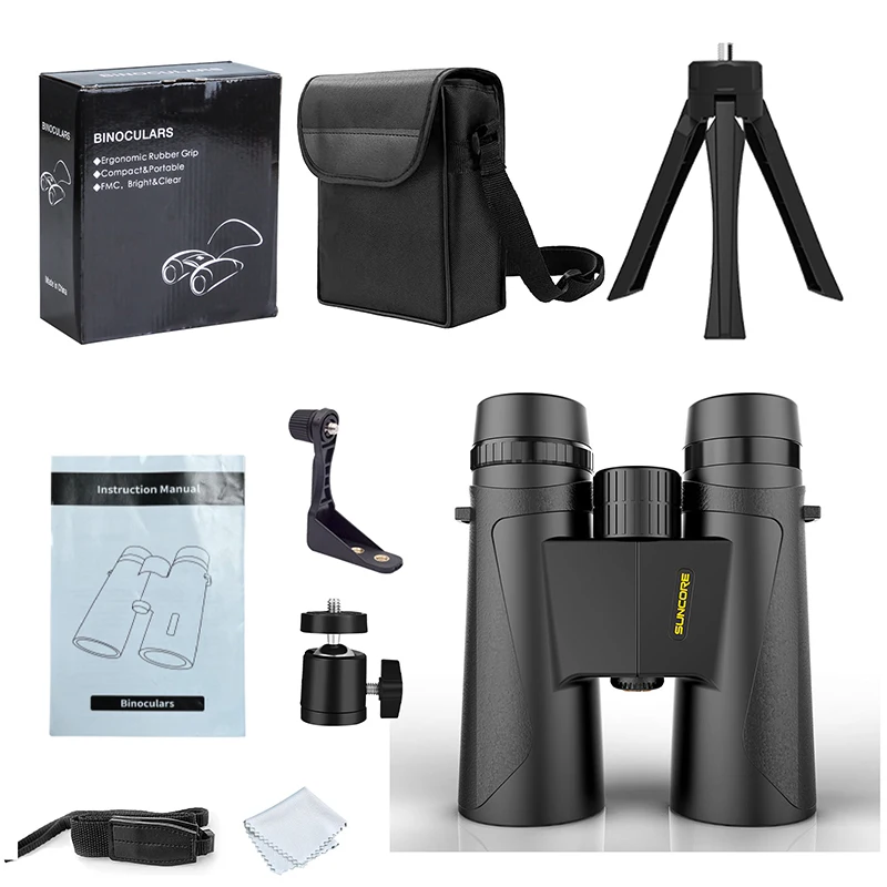 12×42 Adult Binoculars with High Power for Bird Watching, Stargazing, Camping, Hiking, Wildlife Travel, with Phone Hold