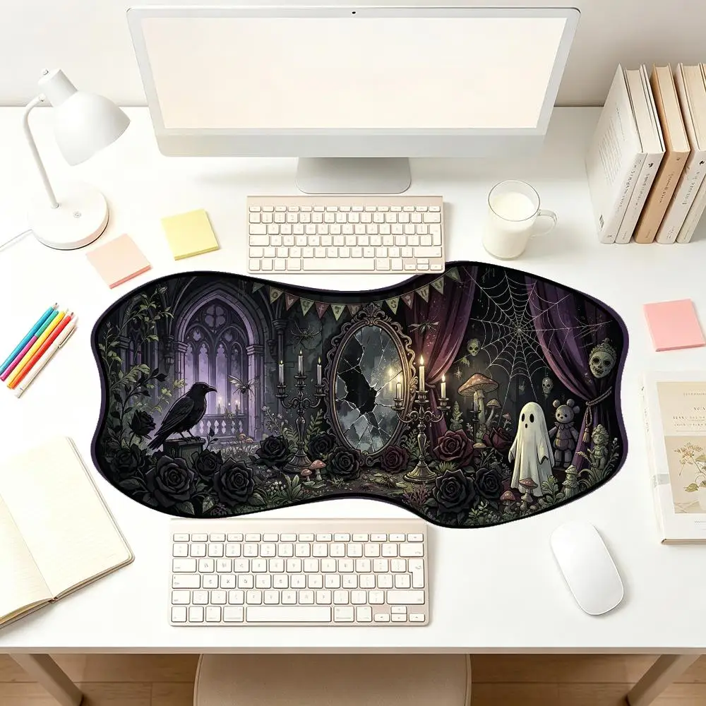 Dark Forest Ghost Mouse Pad Thick Rubber Precision Tracking Creative For Gothic Gaming Irregular Shape