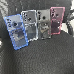 Redmi Note 8 8T Cover Slim Transparent Card Slots Holer Soft TPU Case Shockproof Wallet Cellur Phone Capa Coque