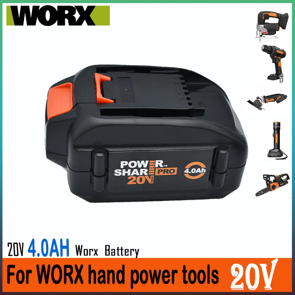 

20V 4.0Ah Lithium Ion Battery for Worx 20V Battery WA3578 WA3520 WA3525 for Worx WG151s WG155s WG251s Replacement Worx Battery