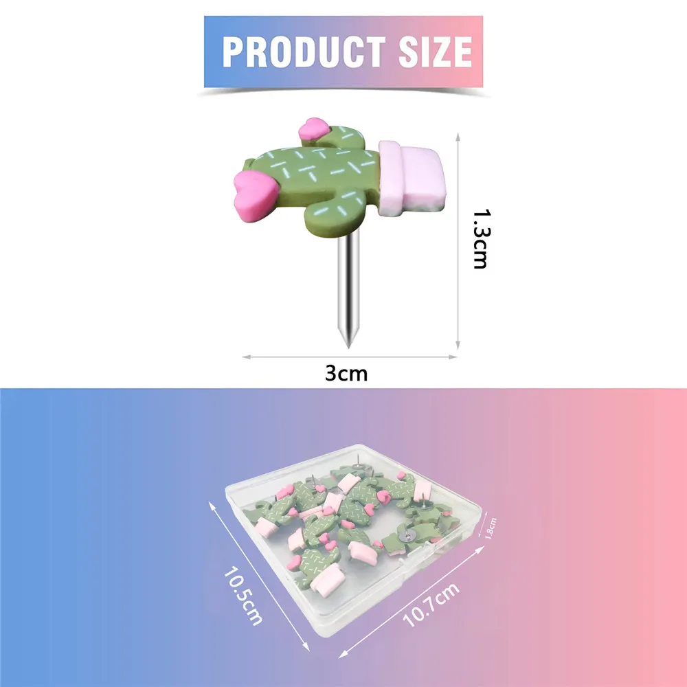 Imagem -03 - Cacto Decorativo Desenho Pinos Material de Escritório Kawaii Pushpins Resina Cactus Tachas Polegar Bonito Empurrar Pinos para Placas de Cortiça 15 Peças