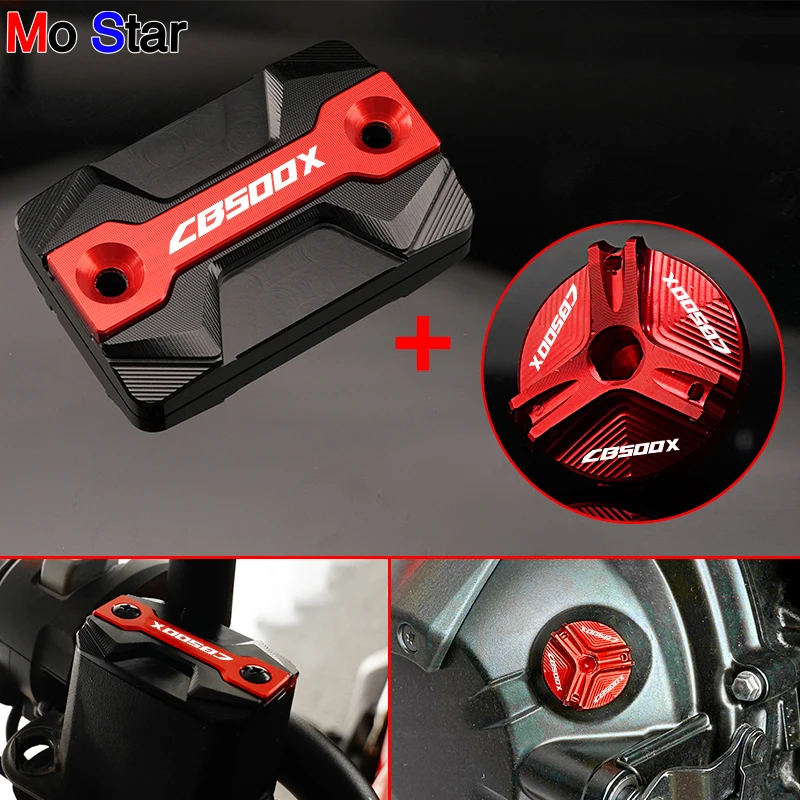 CB500X Accessories Motorcycle Front Brake Fluid Reservoir Cover Engine Oil Filler Cap For HONDA CB 500X 2013-2020(Not 2021+)