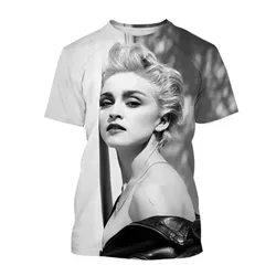 Summer Madonna 3D Print T-Shirts Streetwear Men Fashion Harajuku Oversized O-Neck Short Sleeved T Shirt Tees Tops Clothing