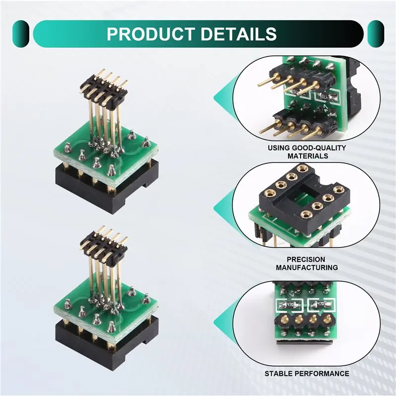 ABKP-10PCS OP Amp In-Line Transfer Patch Transfer Seat,Fully Gold-Plated Welded 1.27Mm To 2.54Mm For Nextron