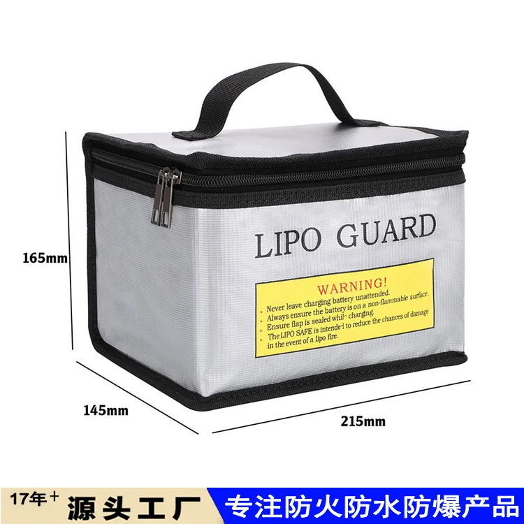 Heat Resistant Zipper Storage Pouch for Hobby Power Packs Large Capacity Portable Carry Bag with Reinforced Liner for Workshop