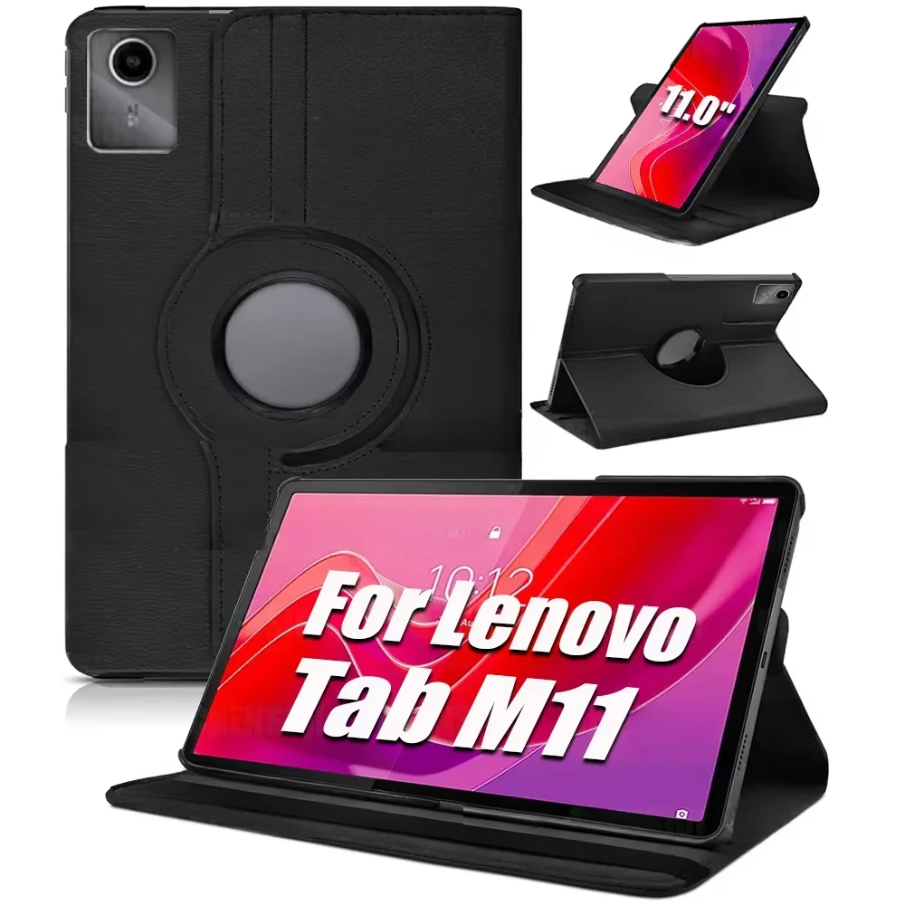 

Чехол для Lenovo tab M11 (11 дюймов) 2024, чехол из искусственной кожи с функцией пробуждения сна, вращающаяся подставка, защитный чехол для xiaoxin pad 2024