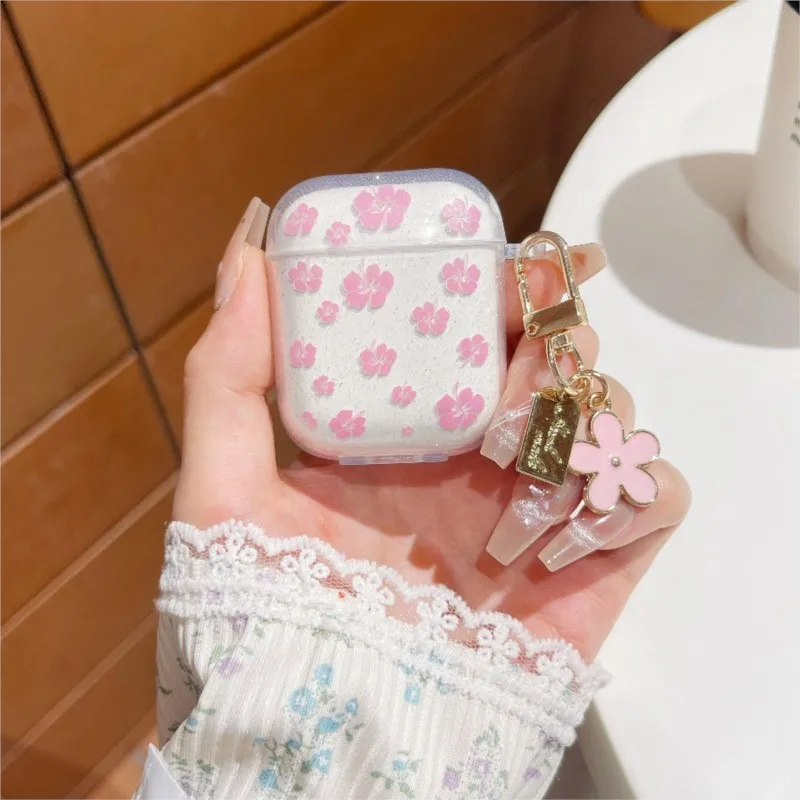 Подходит для AirPods Pro, защитный чехол для наушников Ins Flower для Apple, чехол для наушников AirPods 1/2 с подвеской
