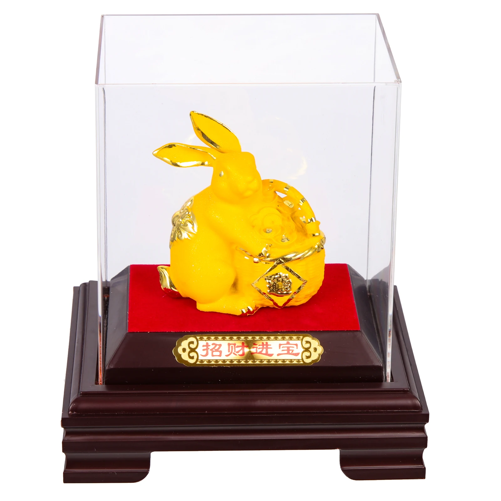 

Gold Rabbit Statue Decorations Bunny Base Plastic Zodiac Figurines New Year Style Cartoon Rabbit for Home Garden Desktop 2023