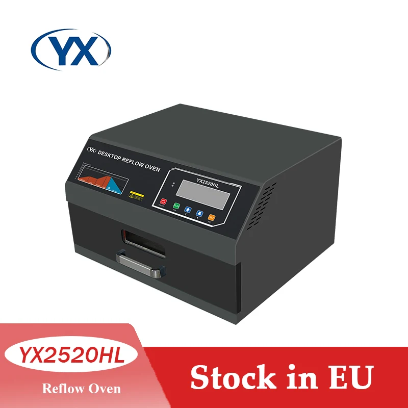 

Stock in EU YX2520HL Infrared IC Heater Smt Reflow Oven 1600W 250x200mm Lead Free Reflow Soldering Oven With Clarity Screen