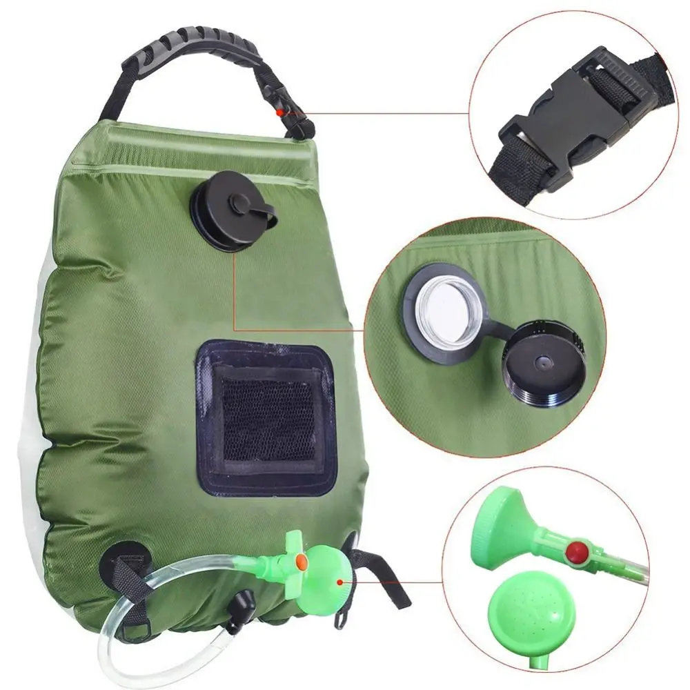 

Foldable Solar Shower Bag Water Storage 20L Water Shower Bags Durable Portable Outdoor Bathing Bags Traveling