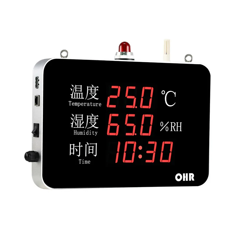 Temperature and humidity recorder Large screen digital display Industrial greenhouse Pharmacy time Temperature and humidity mete