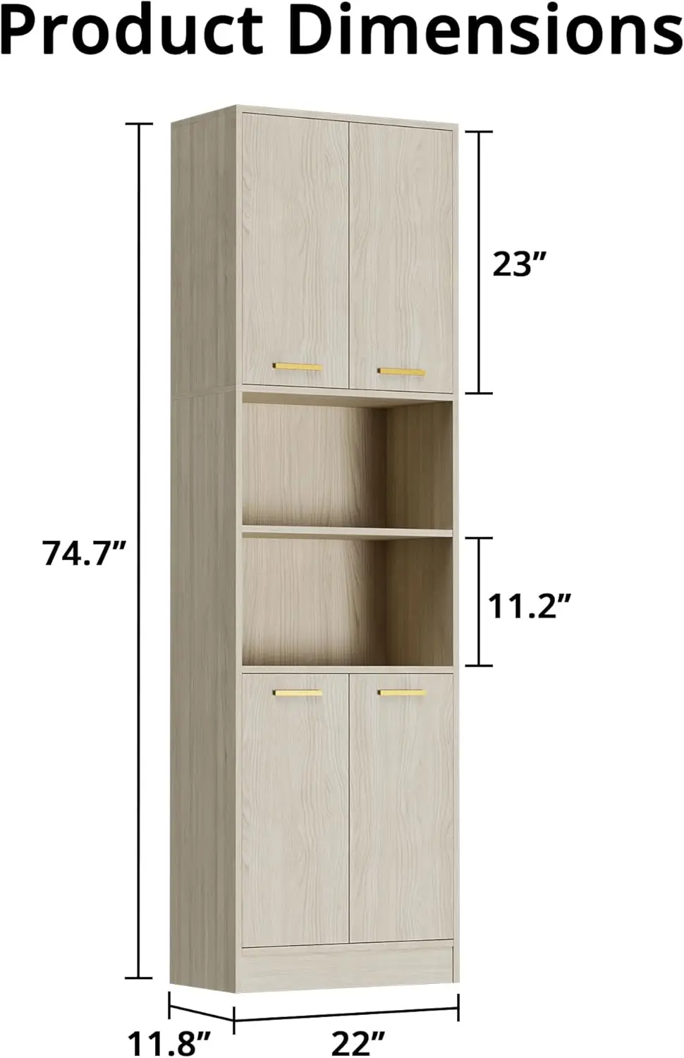 Kitchen Pantry Storage Cabinet 75