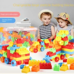 Children's DIY Large Particle Plastic Building Block Toy Assembly and Insertion, Early Education Puzzle Gift Bucket Packaging