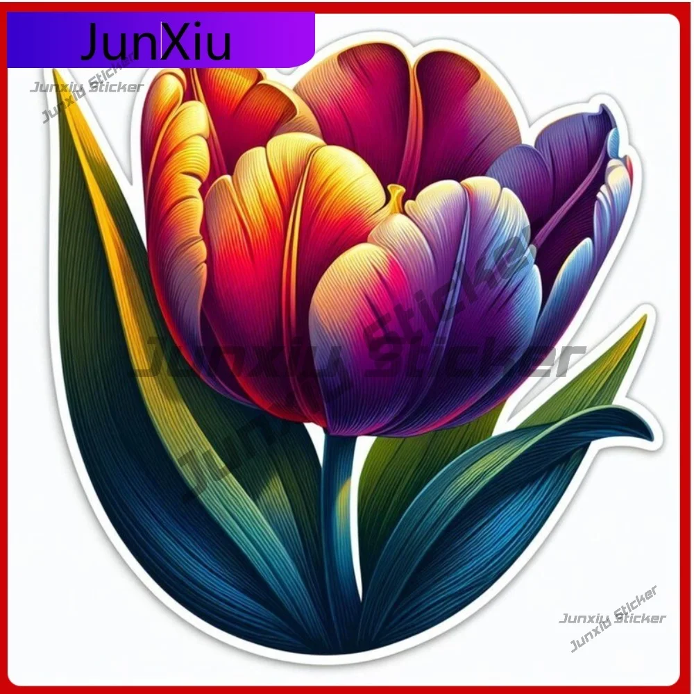 

Cute Tulip Flower UV Resistant Waterproof Vinyl Decal Surface Decoration Outdoor Protective Vehicle Stylish Durable