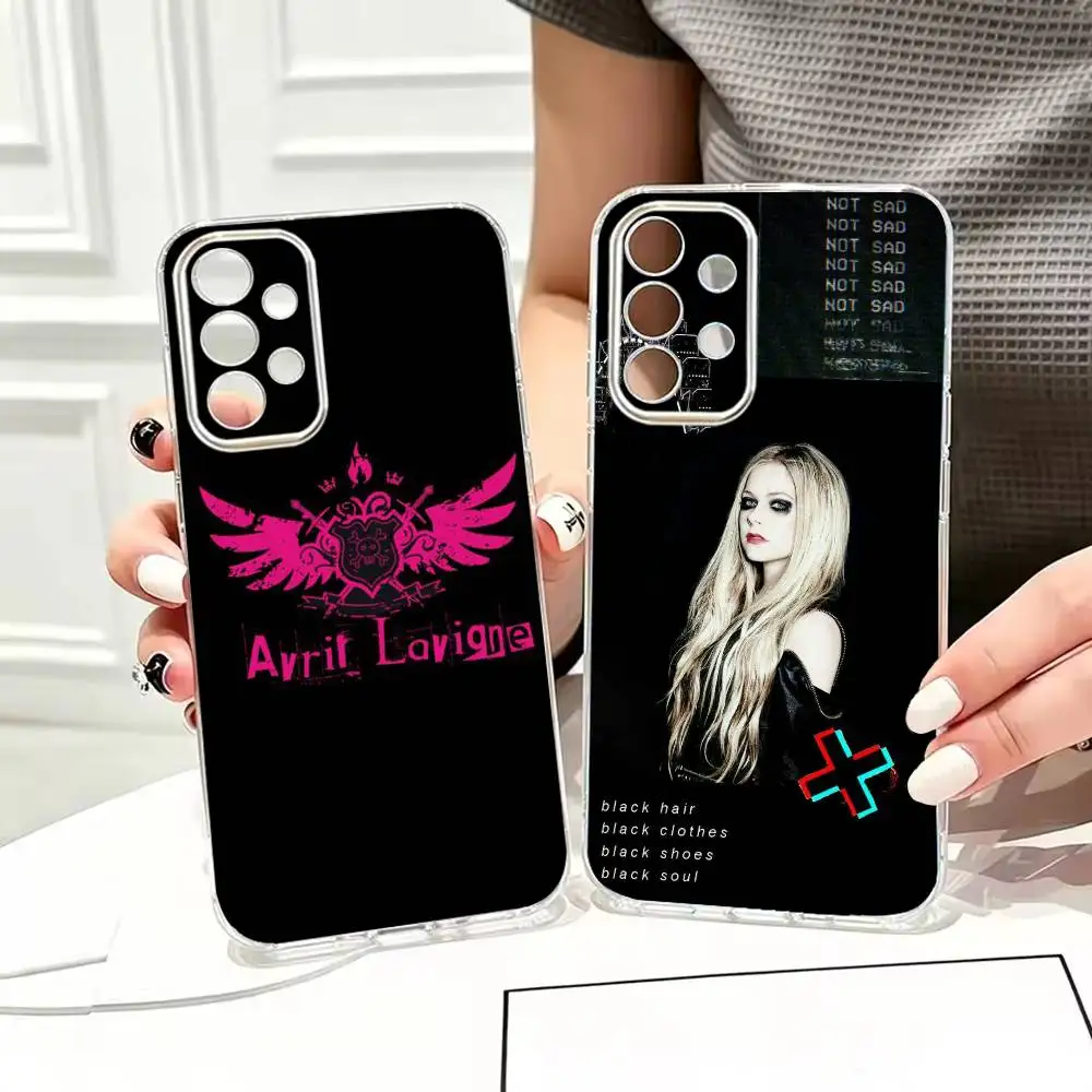 Y2K iconic pop-punk rock star A-Avril  Transparent Stand Phone Case For Samsung S22,23,24,25,21,10,9,Ultra,Plus,Lite