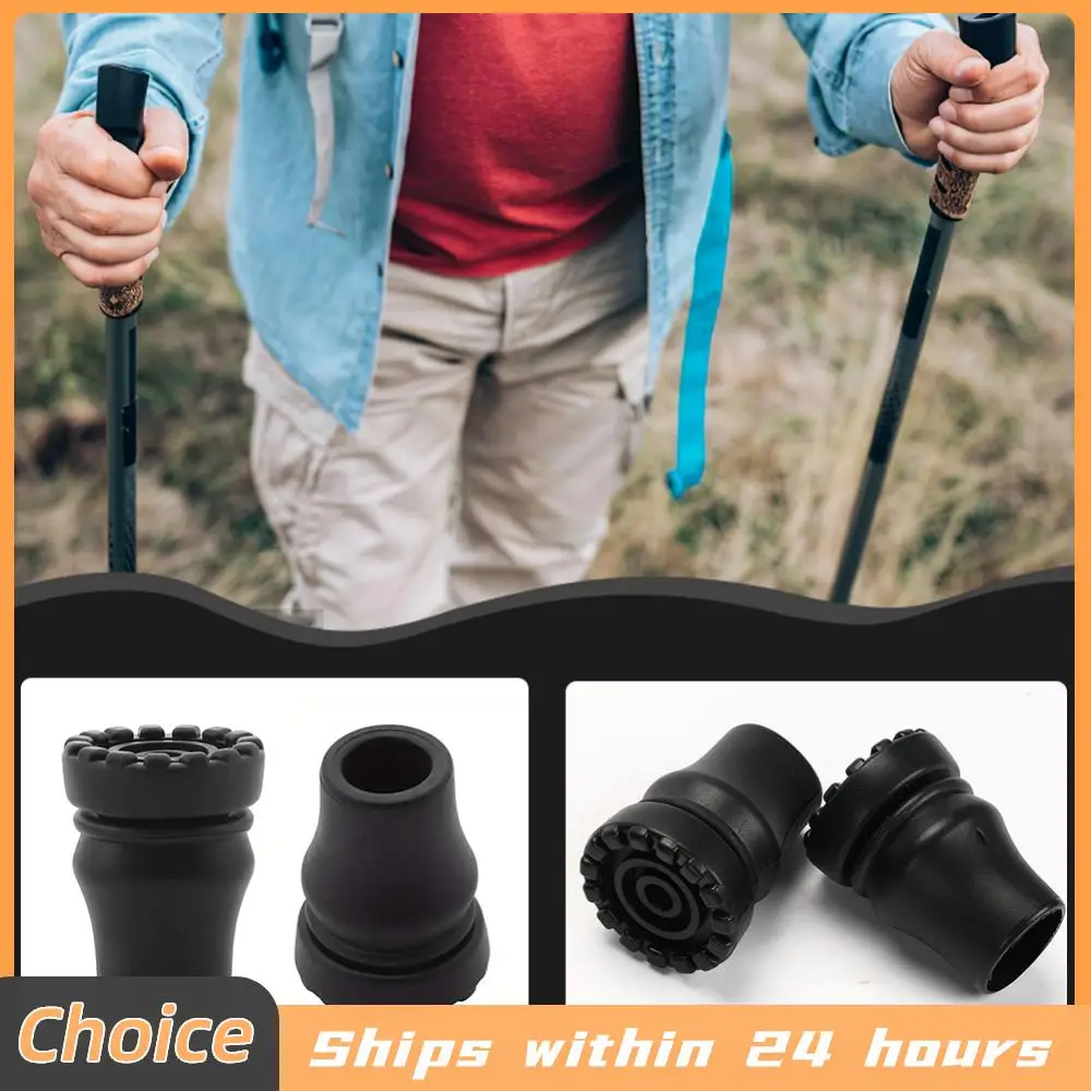

2 шт. Защитные накладки на концы треккинговых палок, резиновые накладки на трости, нескользящие сменные наконечники для треккинговых палок, аксессуары для тростей и костылей