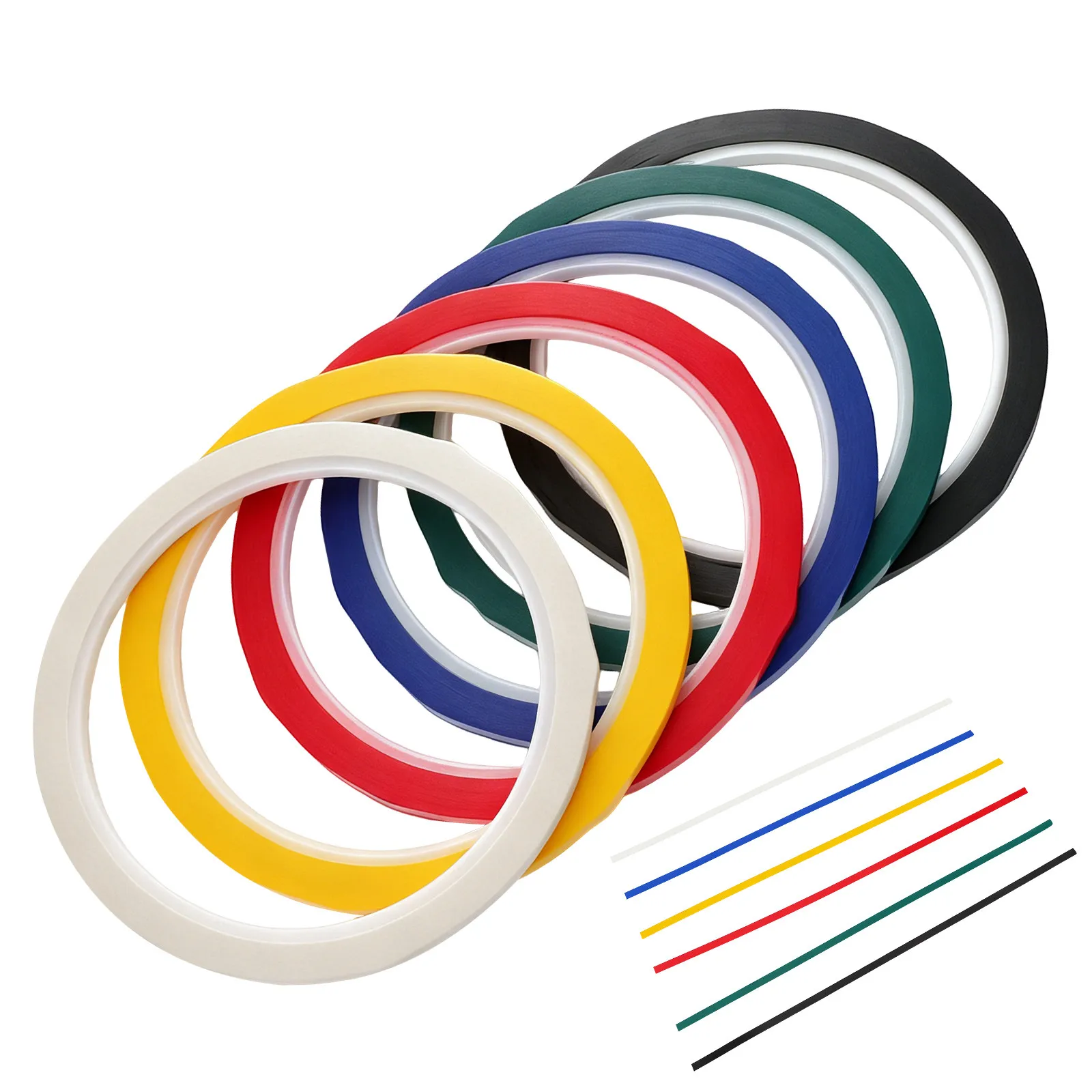 6 Rolls Marking Tape Insulating Corrosion Resistant High Temp Resistant Marking Sticker Desktop Positioning Tape